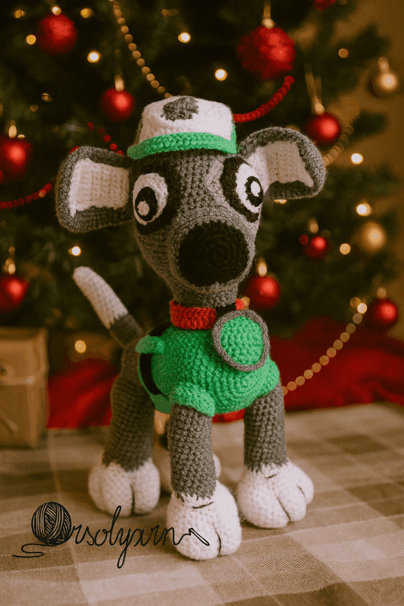 Rocky – Mancs Őrjárat / Crochet Rocky dog – Paw Patrol - Image 3
