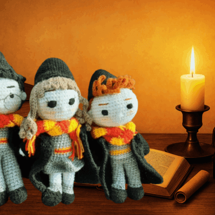 Harry Potter horgolt baba szett – 3 db / Crochet Harry Potter trio set