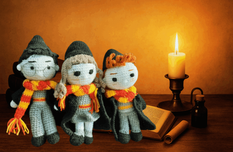Harry Potter horgolt baba szett – 3 db / Crochet Harry Potter trio set