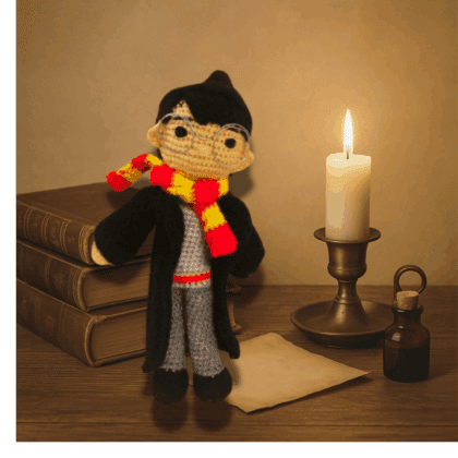 Harry Potter inspirálta horgolt baba – 30 cm