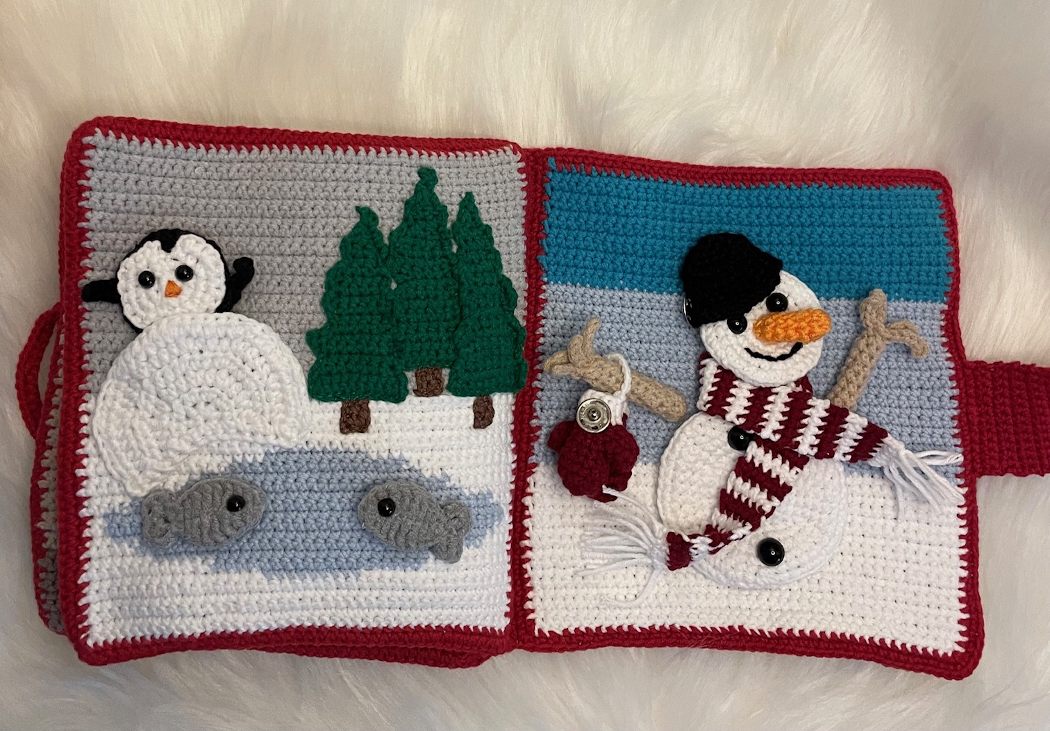 Horgolt karácsonyi mesekönyv – interaktív quiet book gyerekeknek - Image 4