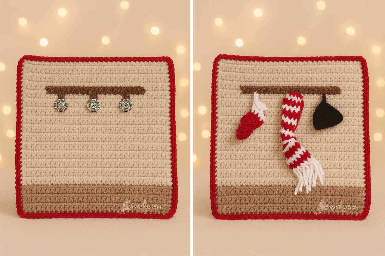 Horgolt karácsonyi mesekönyv – interaktív quiet book gyerekeknek - Image 10