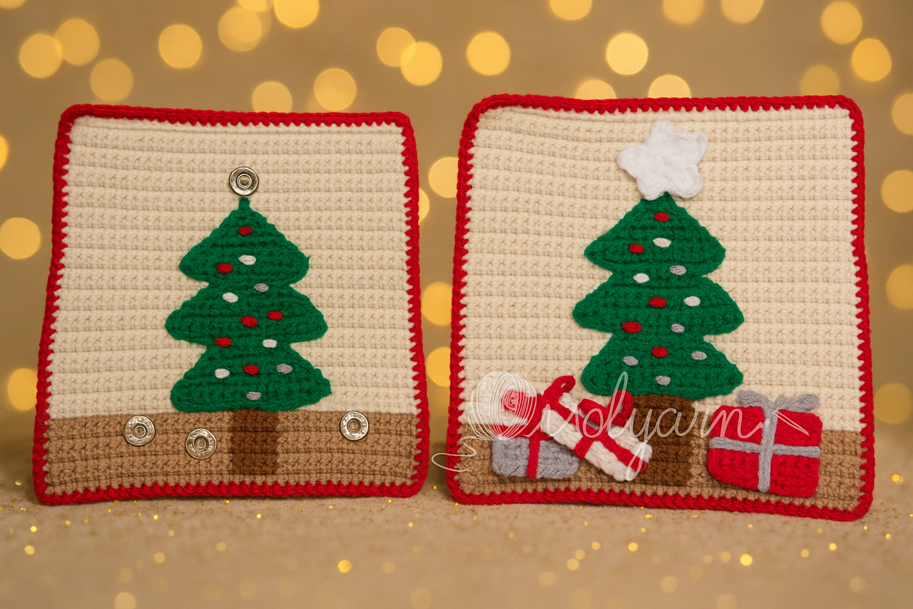 Horgolt karácsonyi mesekönyv – interaktív quiet book gyerekeknek - Image 11