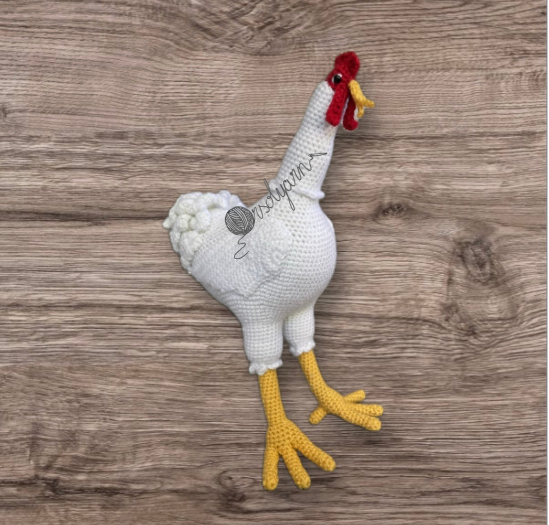 Prillan horgolt tyúk – kézzel készült amigurumi figura a Pettson és Findusz meséből - Image 8